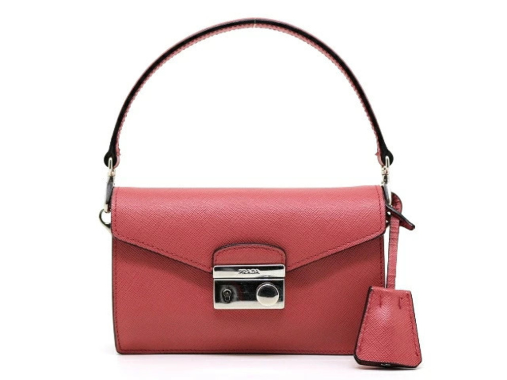 Prada Bag Handbag Shoulder Saffiano Pink